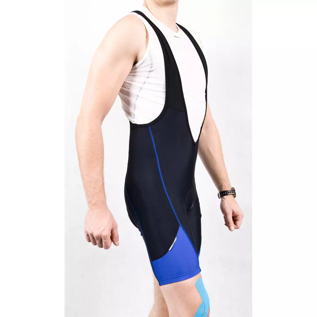 ROGELLI MAGASA - men's bib shorts, COOLMAX - color: Black and blue