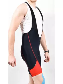 ROGELLI MAGASA - men's bib shorts, COOLMAX - color: Black and red