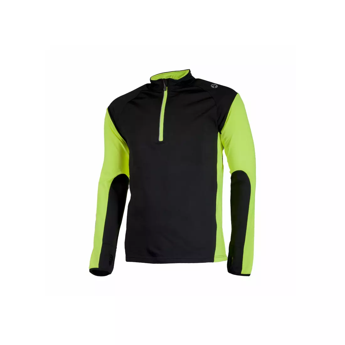 ROGELLI RUN - DILLON - men's lightly insulated running sweatshirt, color: black and fluorine