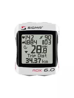SIGMA SPORT ROX 6.0 CAD - bicycle computer with cadence, color: White
