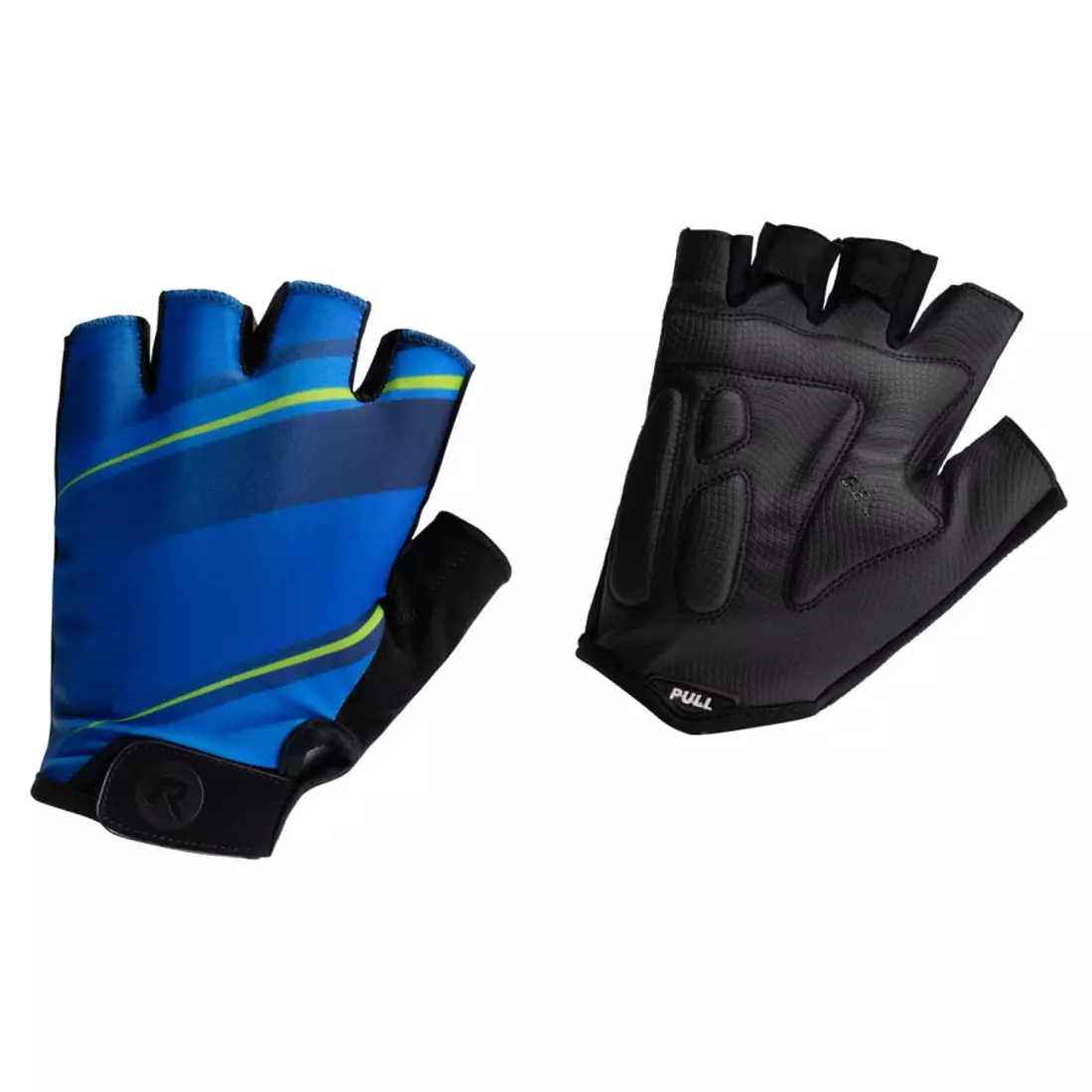 ROGELLI BUZZ Men's cycling gloves, blue and yellow