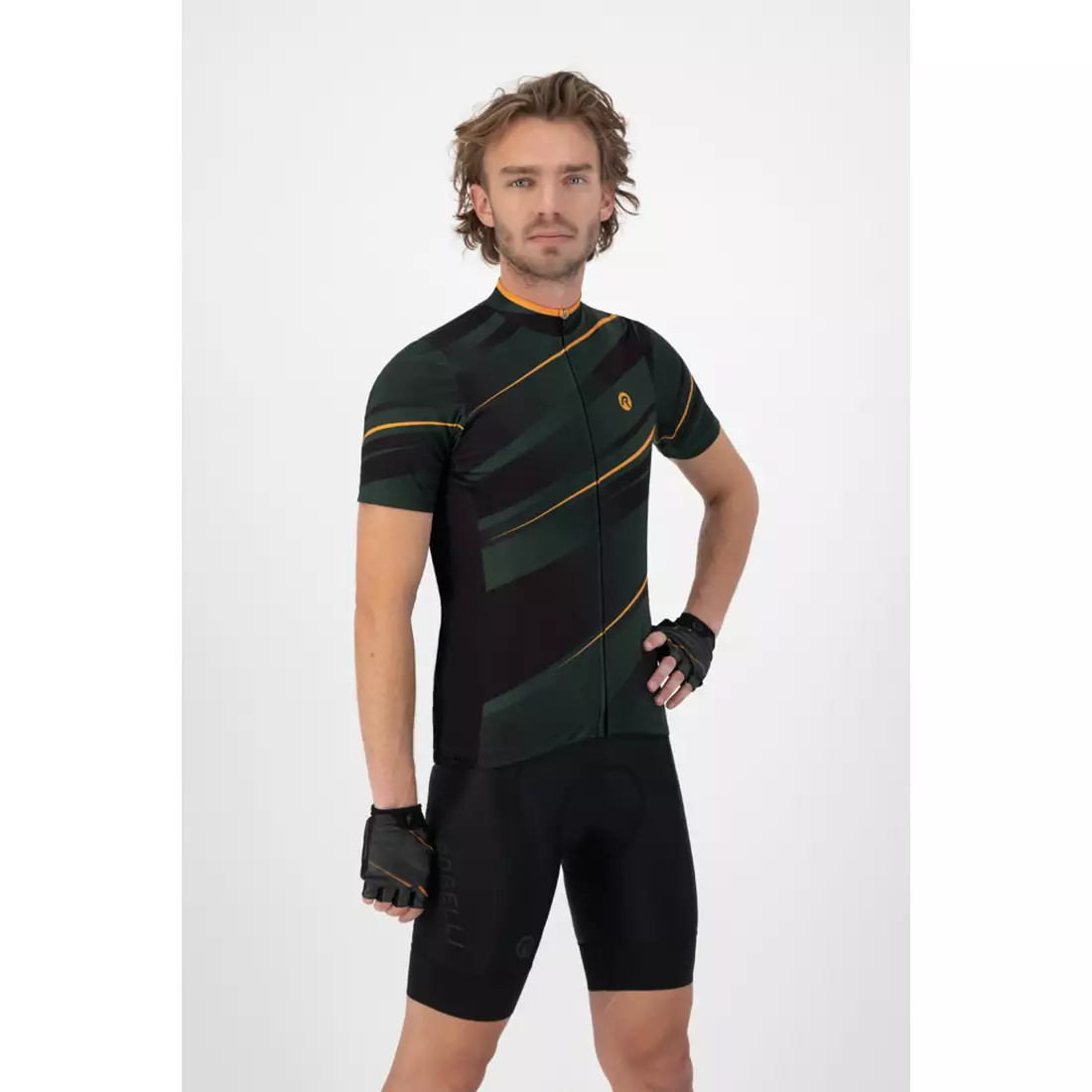 ROGELLI BUZZ Men's cycling jersey, dark green