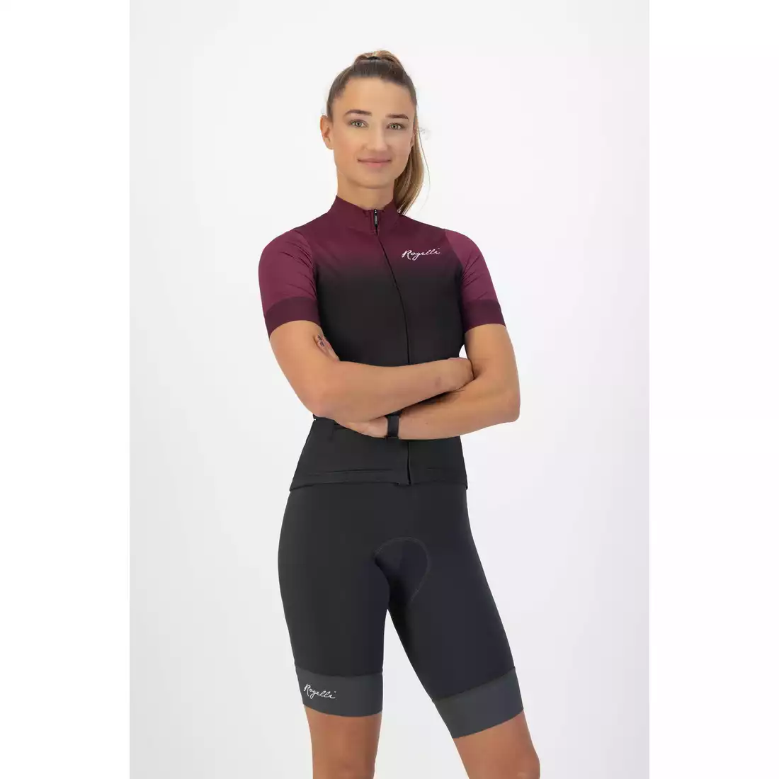 ROGELLI DREAM Women's cycling jersey, gray and maroon