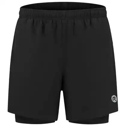 ROGELLI ESSENTIAL Men's 2in1 running shorts, black
