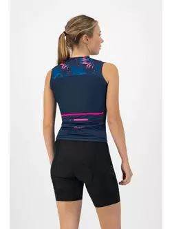 ROGELLI HARMONY Sleeveless women's cycling jersey, navy blue and pink