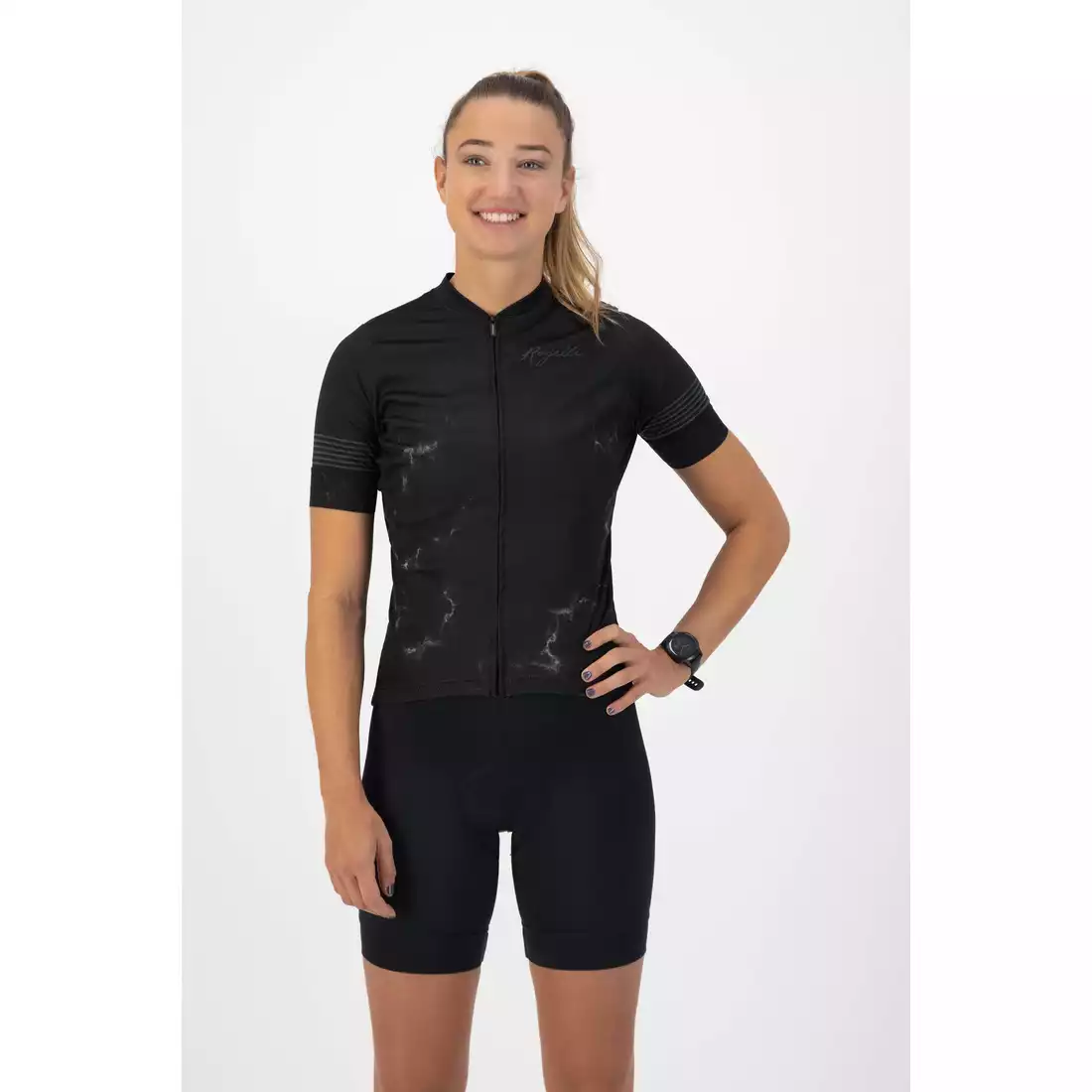 ROGELLI MARBLE Women's cycling jersey, black