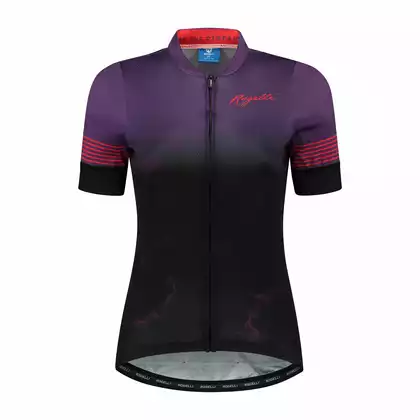 ROGELLI MARBLE Women's cycling jersey, black and purple