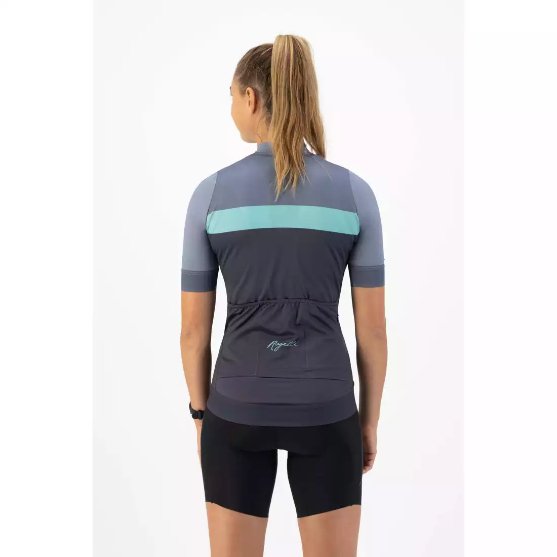 ROGELLI PRIME Cycling jersey for women, gray and blue