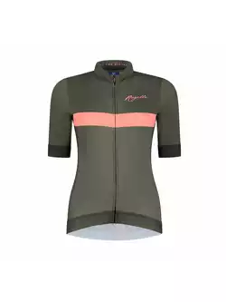ROGELLI PRIME Dámský cyklistický dres, zelená a korálová