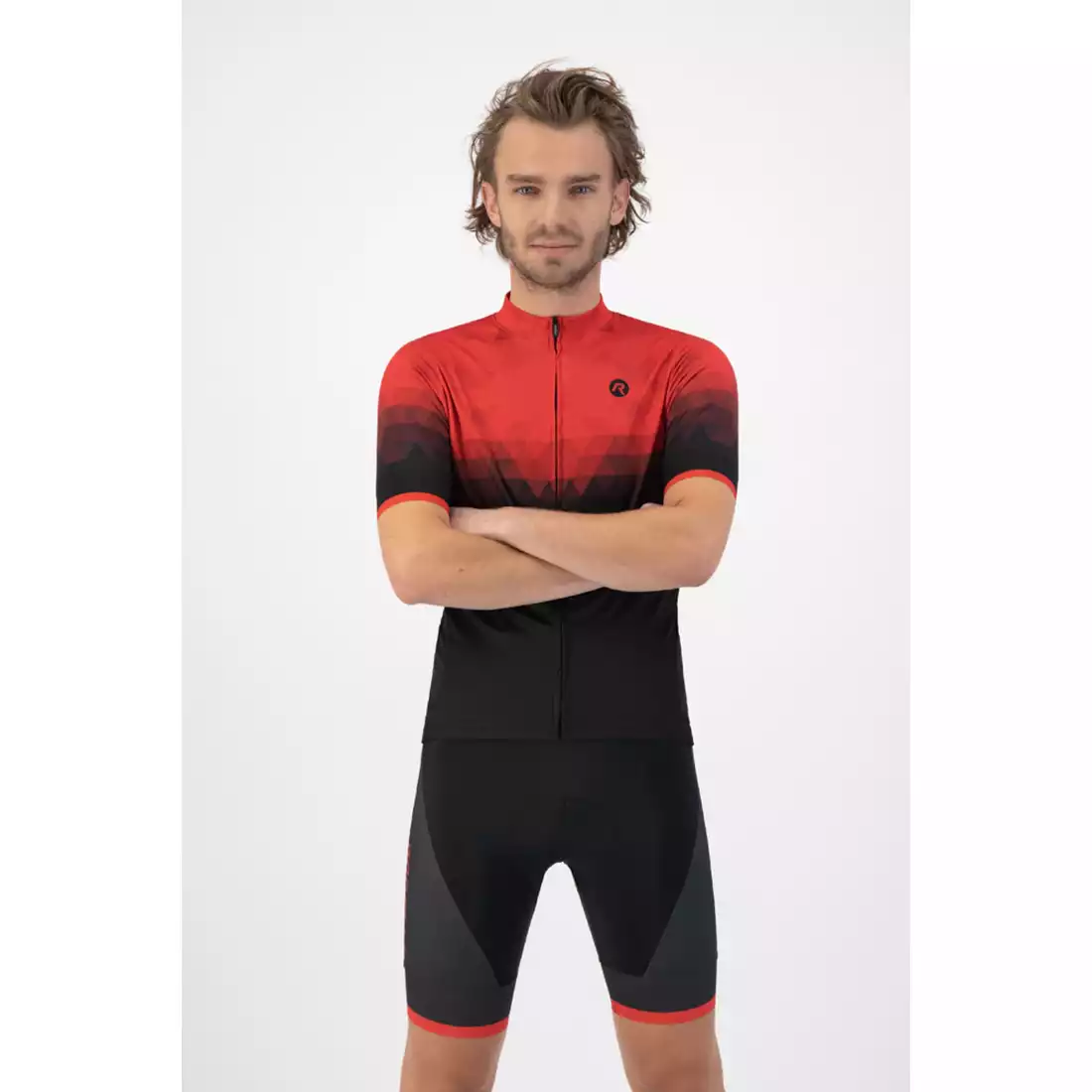 ROGELLI SPHERE Men's cycling jersey, black and red