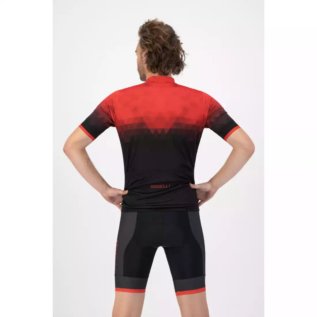 ROGELLI SPHERE Men's cycling jersey, black and red