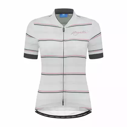 ROGELLI STRIPE Women's cycling jersey, white and pink