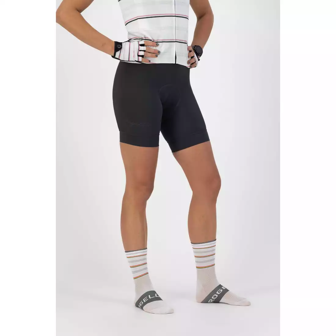 ROGELLI STRIPE Women's cycling socks, white