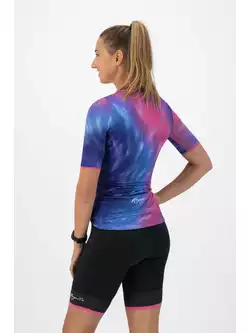 ROGELLI TIE DYE Women's cycling jersey, blue and pink