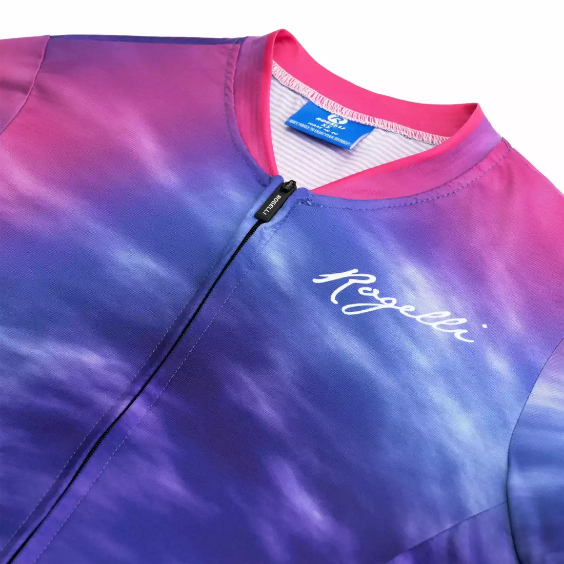 ROGELLI TIE DYE Women's cycling jersey, blue and pink