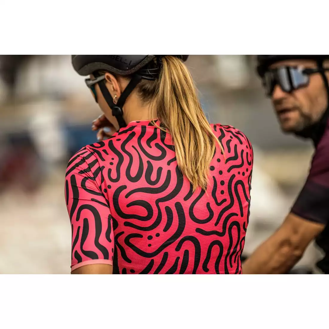 Rogelli ABSTRACT women's cycling jersey, pink and black