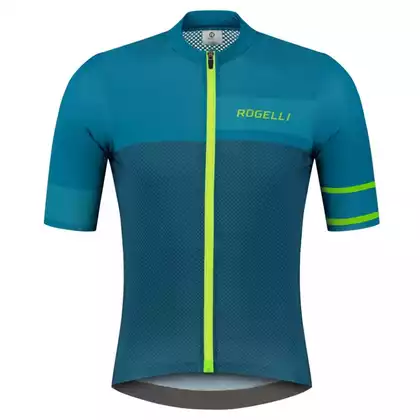 Rogelli BLOCK men's cycling jersey, blue-yellow