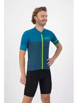 Rogelli BLOCK men's cycling jersey, blue-yellow