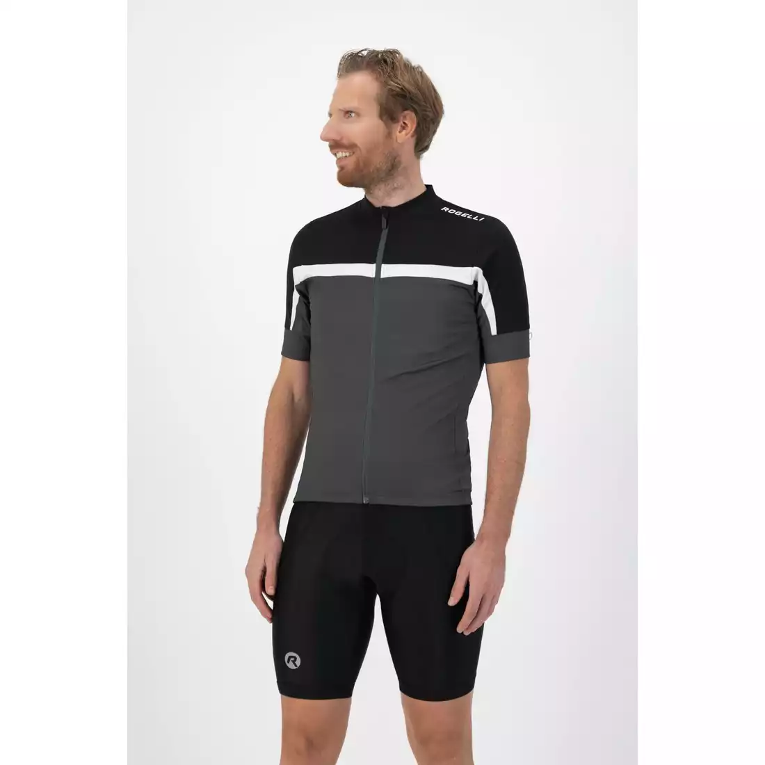 Rogelli COURSE men's cycling jersey, gray-black