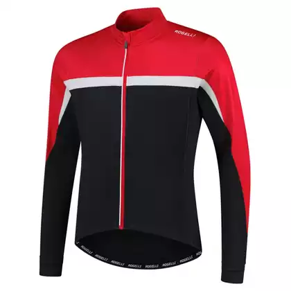 Rogelli COURSE men's long sleeve cycling jersey, black and red