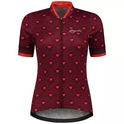 Rogelli HEARTS women's cycling jersey, maroon-pink