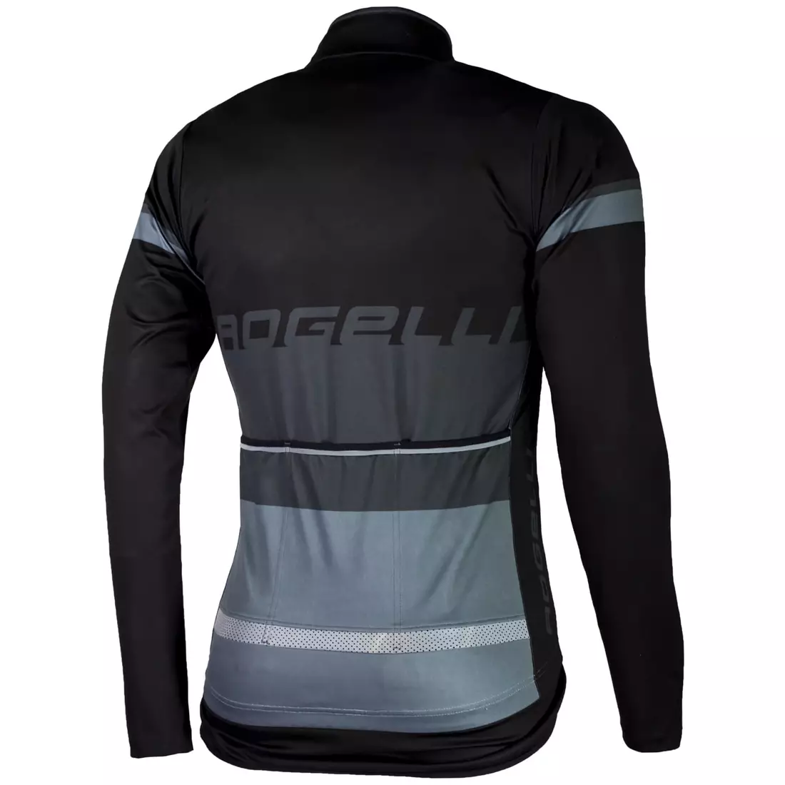Rogelli HYDRO waterproof men's long sleeve cycling jersey, black and gray