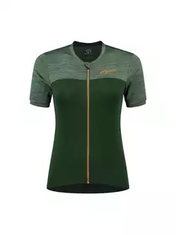 Rogelli MELANGE women's cycling jersey, green-orange