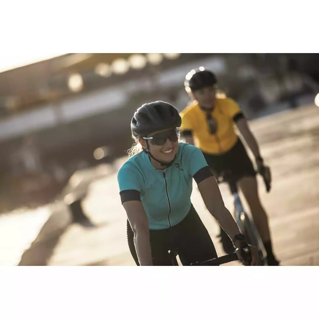 Rogelli MODESTA women's cycling jersey, turquoise-black