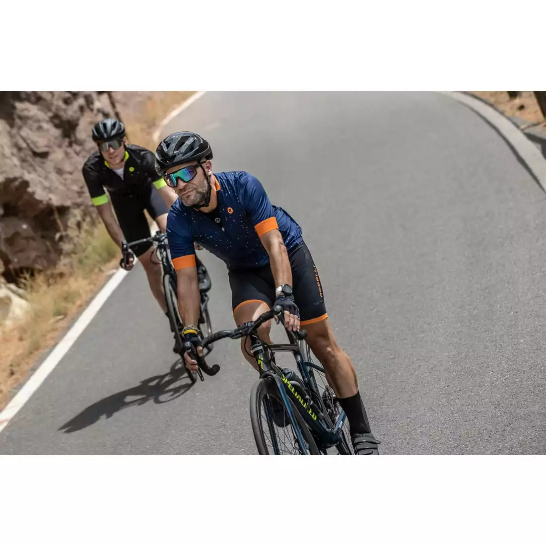 Rogelli TERRAZZO men's cycling jersey, blue-orange