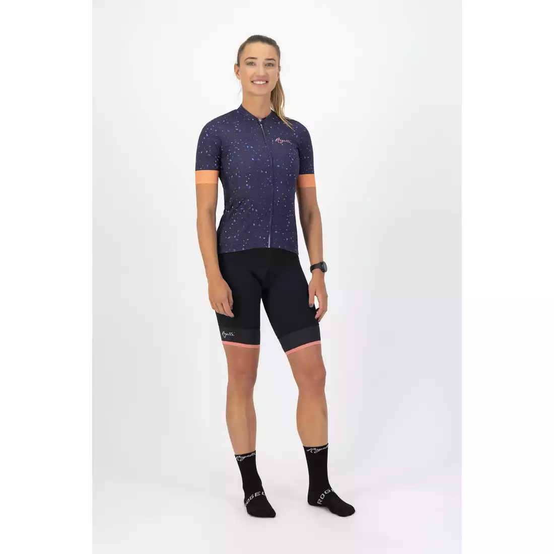Rogelli TERRAZZO women's cycling jersey, purple-coral
