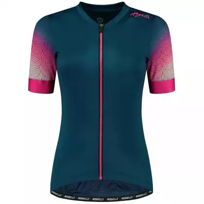 Rogelli WAVES women's cycling jersey, navy blue and pink