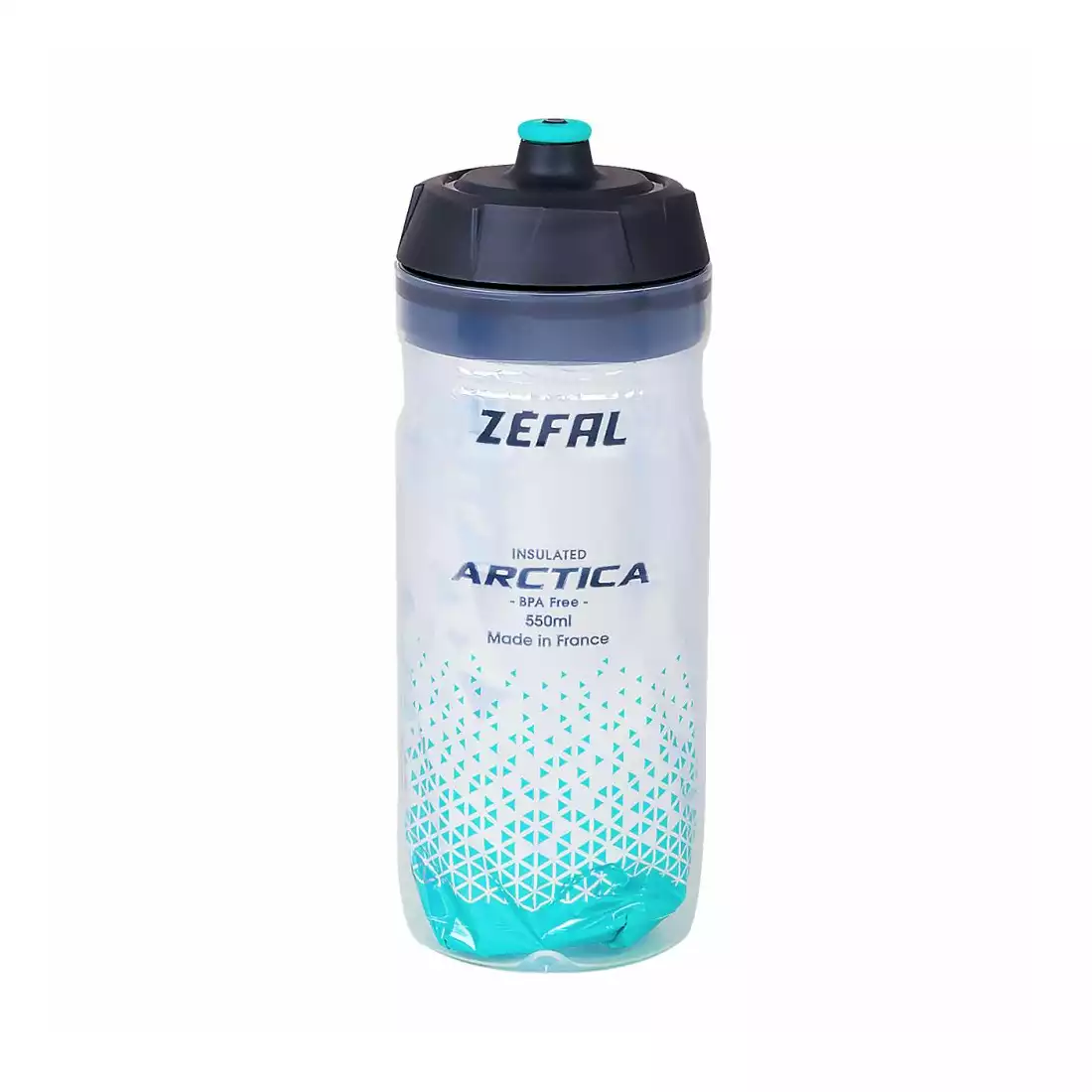 ZEFAL ARCTICA 55 Thermal bicycle bottle, silver-turquoise, 550ml 