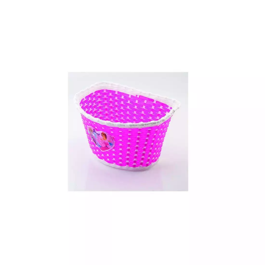 children's bicycle basket on the handlebar, pink-daisy 