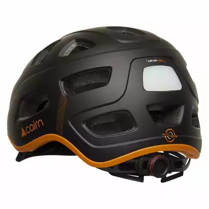 CAIRN QUARTZ LED USB City bike helmet, black and orange