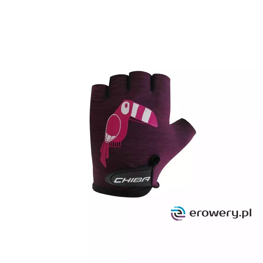 CHIBA COOL KIDS children's cycling gloves violet / parrot 