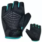CHIBA ROAD MASTER Cycling gloves, black and turquoise