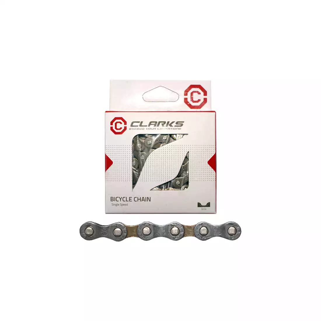 CLARKS C410 Bicycle chain, 1-speed, 116 links, silver