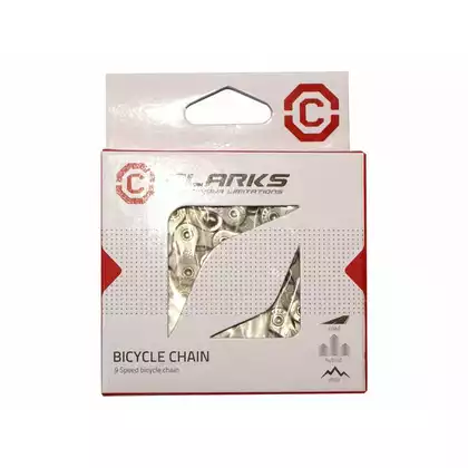CLARKS C9 Bicycle chain 9-speed, 116 links, Road / MTB, Silver