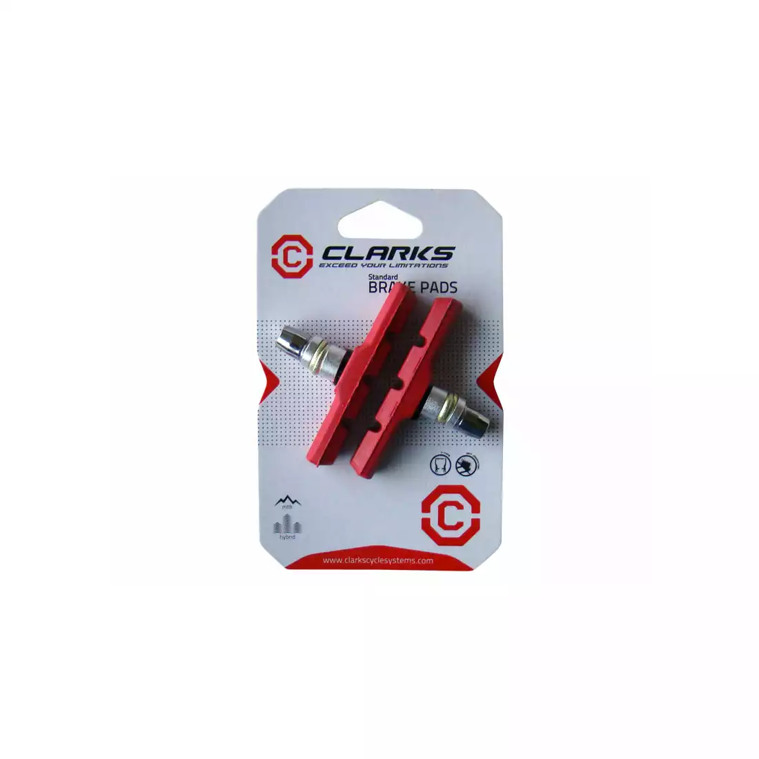 CLARKS CP511 MTB Brake pads for brakes V-brake, Red