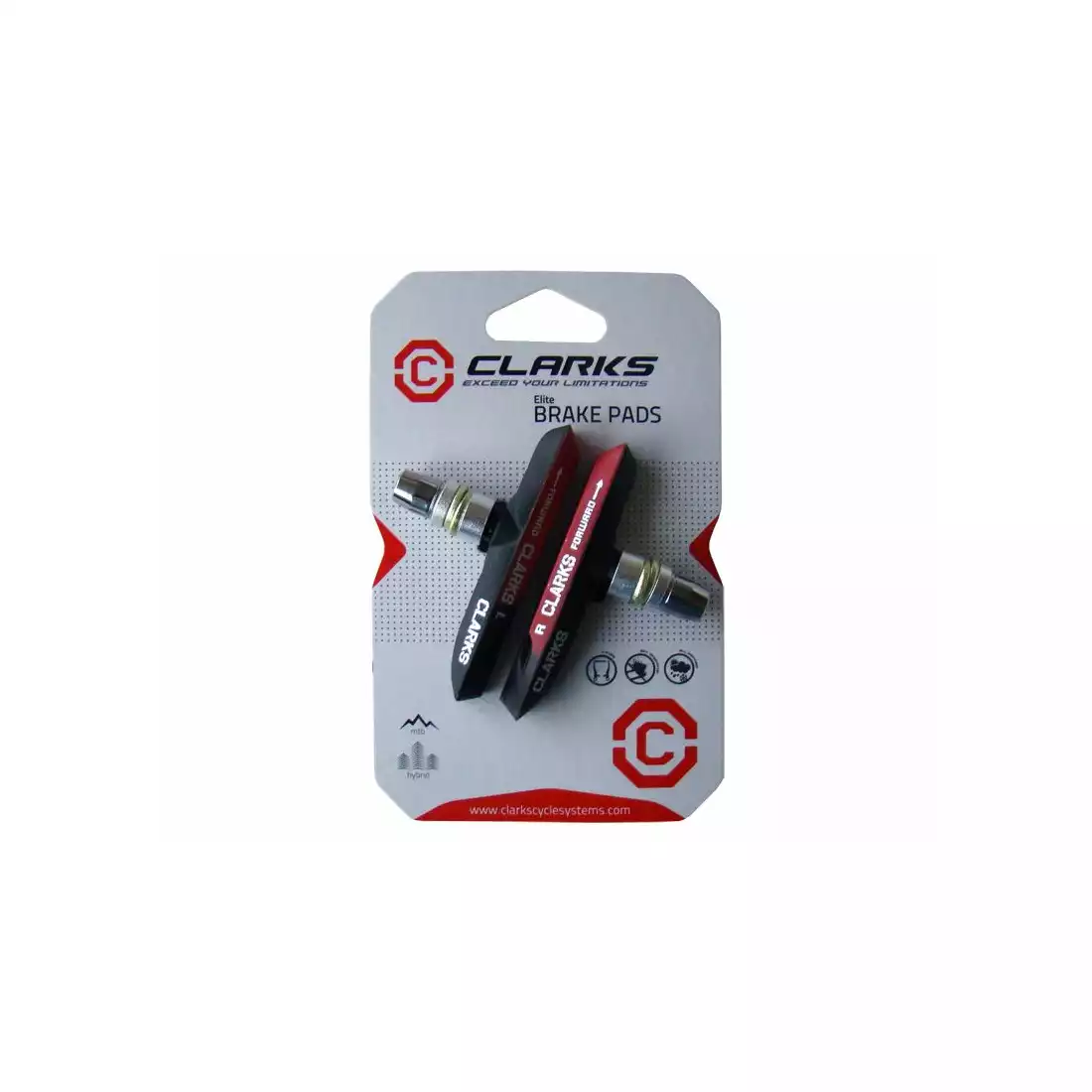 CLARKS CPS958 MTB Brake pads for brakes V-brake, red-black