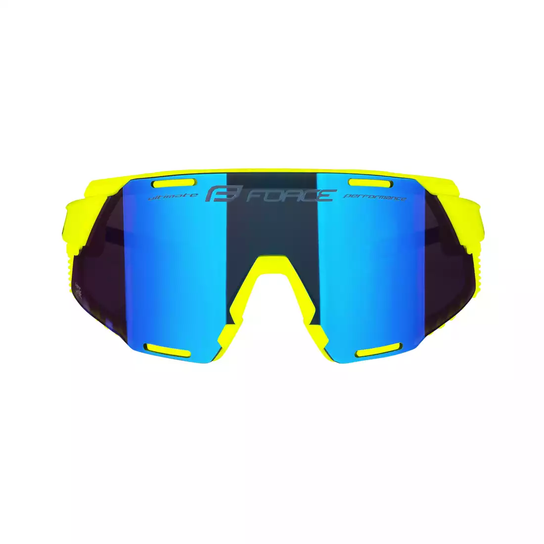 FORCE GRIP Sports glasses, blue REVO lenses, fluo 