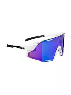 FORCE GRIP Sports glasses, blue REVO lenses, white