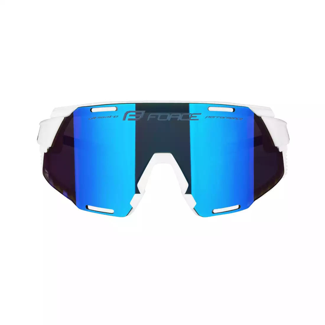 FORCE GRIP Sports glasses, blue REVO lenses, white