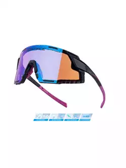 FORCE GRIP Sports glasses, contrast lenses, black and pink