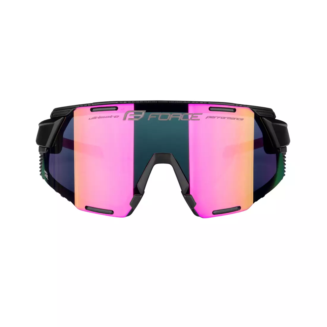 FORCE GRIP Sports glasses, purple REVO lenses, black and pink