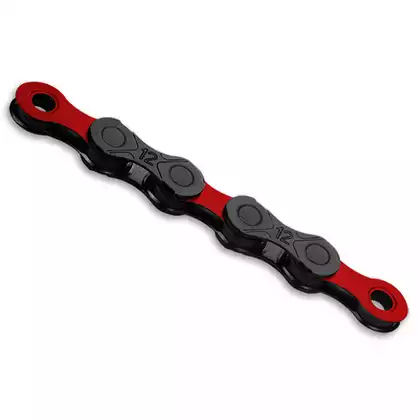 KMC DLC Bicycle chain 12-speed, 126 links, black and red