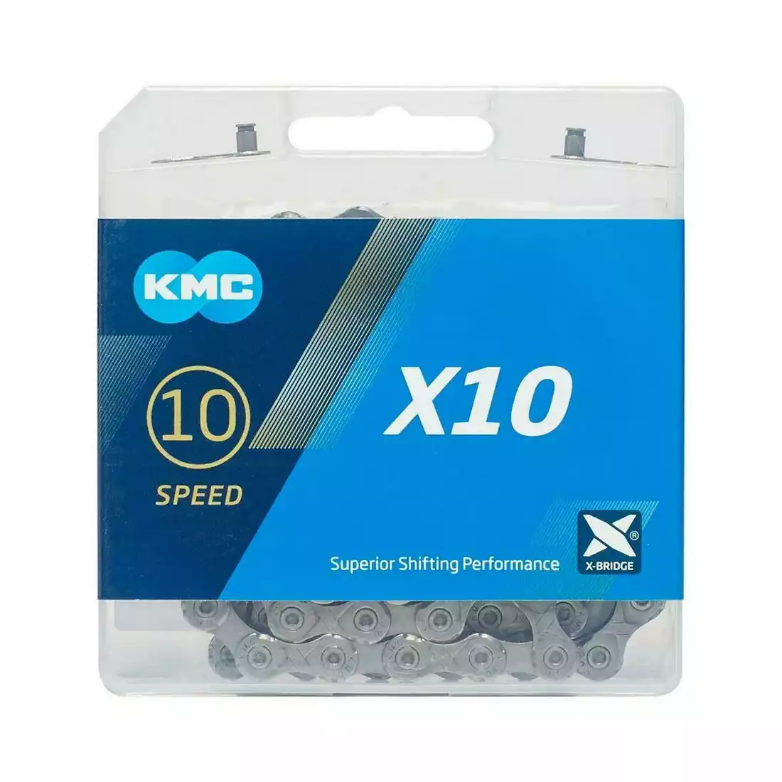 KMC X10 Bicycle chain 10-speed, 114 links, Gray