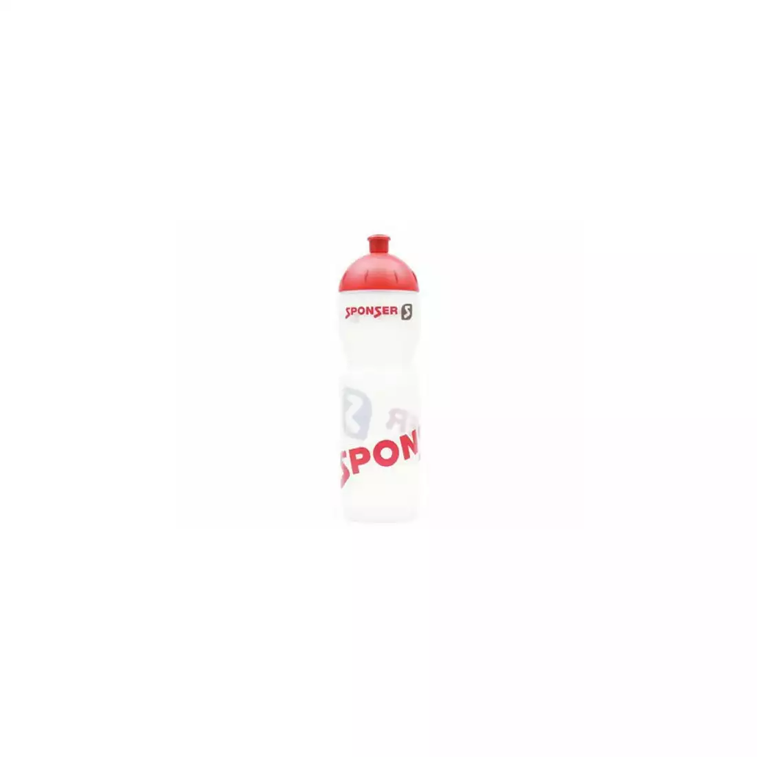 SPONSER NETTO bicycle water bottle 750 ml, transparent white/red