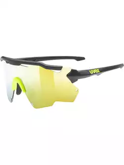 UVEX Sports glasses Sportstyle 228 mirror yellow (S3), black-fluorine