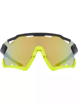 UVEX Sports glasses Sportstyle 228 mirror yellow (S3), black-fluorine